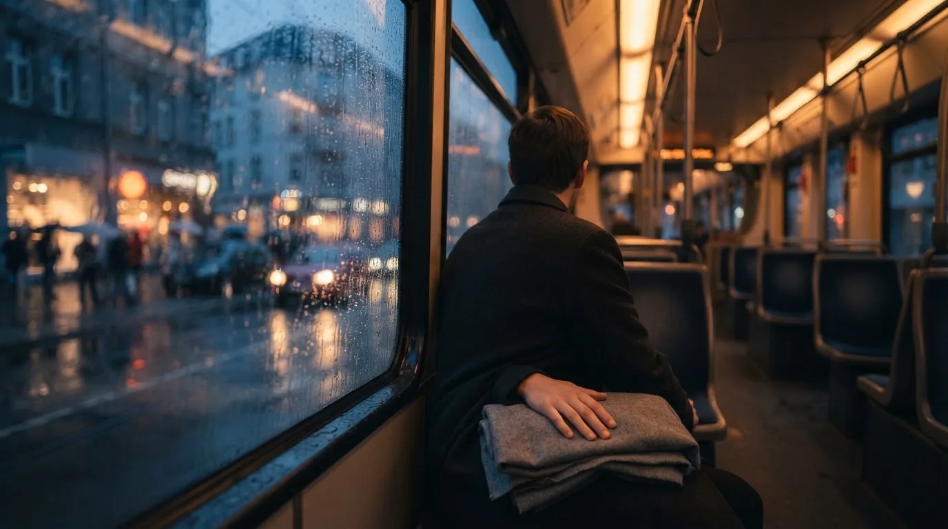 Sadepisaroita raitiovaunun ikkunassa, takana hämärtyvä katu ja kädessä pehmeä villahuivi — luotettava nettikasino kokemuksia